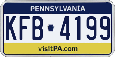 PA license plate KFB4199