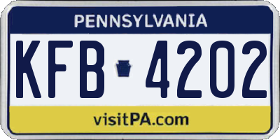 PA license plate KFB4202
