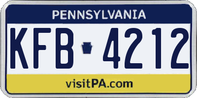 PA license plate KFB4212