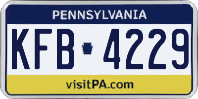 PA license plate KFB4229