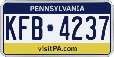 PA license plate KFB4237