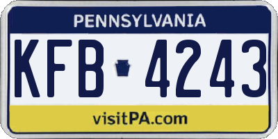 PA license plate KFB4243