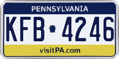 PA license plate KFB4246
