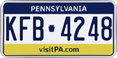 PA license plate KFB4248