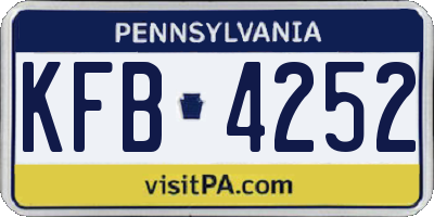 PA license plate KFB4252