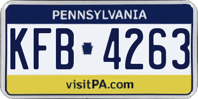 PA license plate KFB4263