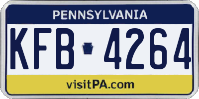 PA license plate KFB4264