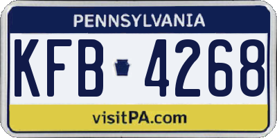PA license plate KFB4268