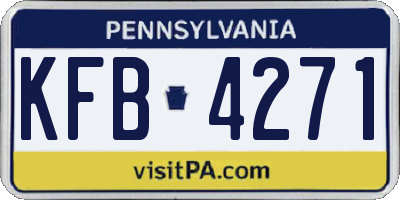PA license plate KFB4271