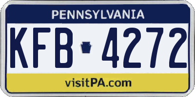 PA license plate KFB4272