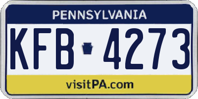PA license plate KFB4273