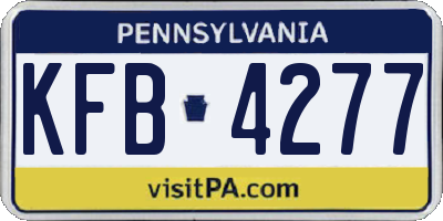 PA license plate KFB4277