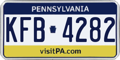 PA license plate KFB4282