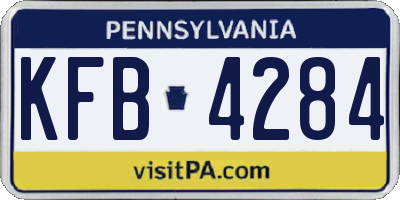 PA license plate KFB4284