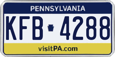 PA license plate KFB4288