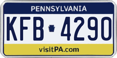 PA license plate KFB4290