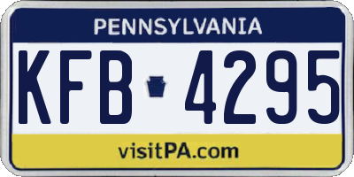 PA license plate KFB4295