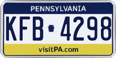 PA license plate KFB4298