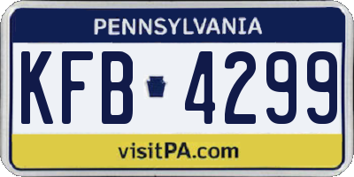 PA license plate KFB4299