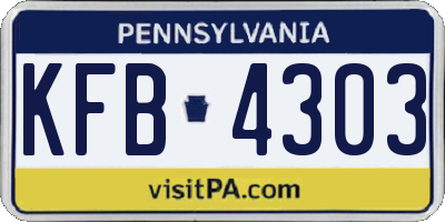 PA license plate KFB4303