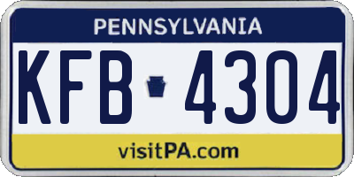 PA license plate KFB4304