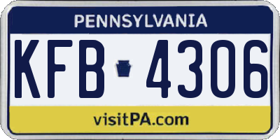 PA license plate KFB4306