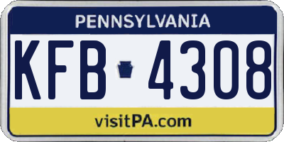 PA license plate KFB4308