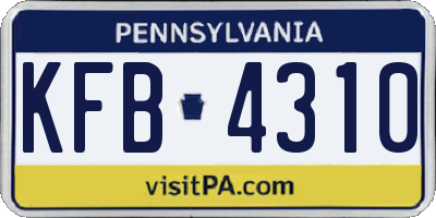 PA license plate KFB4310
