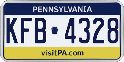 PA license plate KFB4328
