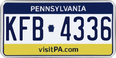 PA license plate KFB4336