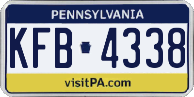 PA license plate KFB4338