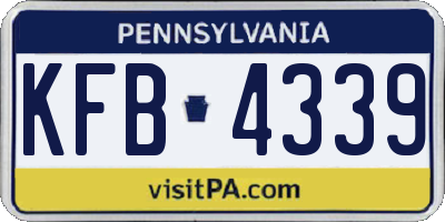 PA license plate KFB4339