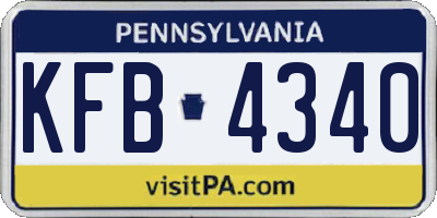 PA license plate KFB4340
