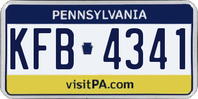 PA license plate KFB4341