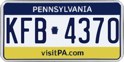 PA license plate KFB4370