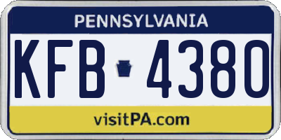 PA license plate KFB4380