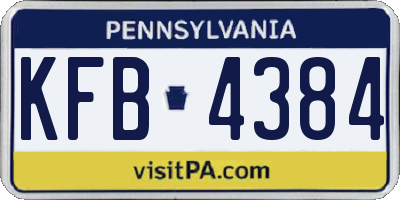 PA license plate KFB4384