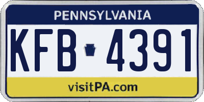 PA license plate KFB4391
