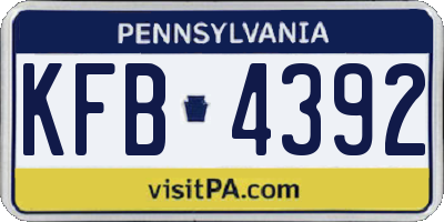 PA license plate KFB4392