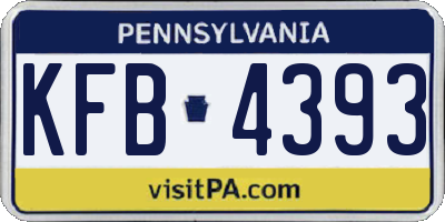 PA license plate KFB4393