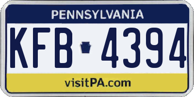PA license plate KFB4394