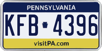 PA license plate KFB4396