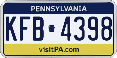 PA license plate KFB4398