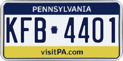 PA license plate KFB4401