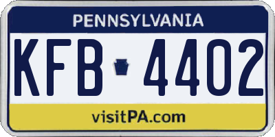 PA license plate KFB4402
