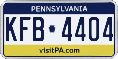 PA license plate KFB4404