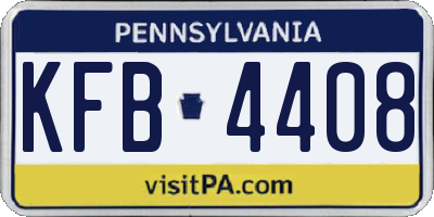 PA license plate KFB4408