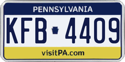 PA license plate KFB4409