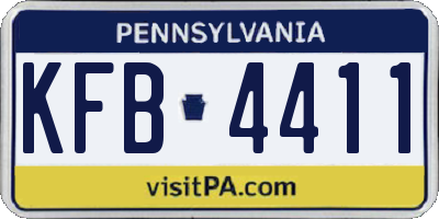 PA license plate KFB4411
