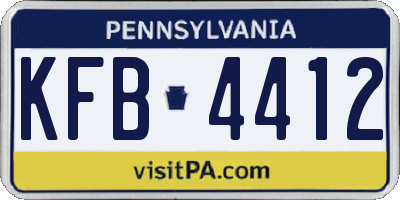 PA license plate KFB4412